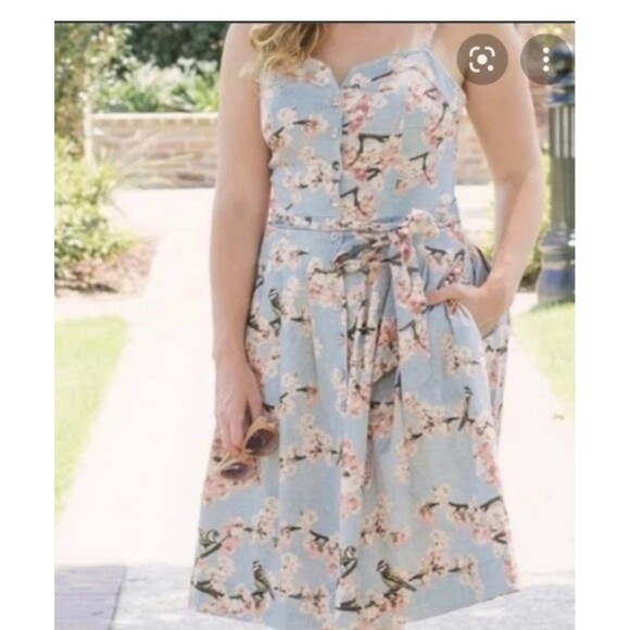 GLAM Dresses & Skirts - Gal Meets Glam Daphne Dress SZ 16 Cherry Blossom Birds Floral Boho Wedding